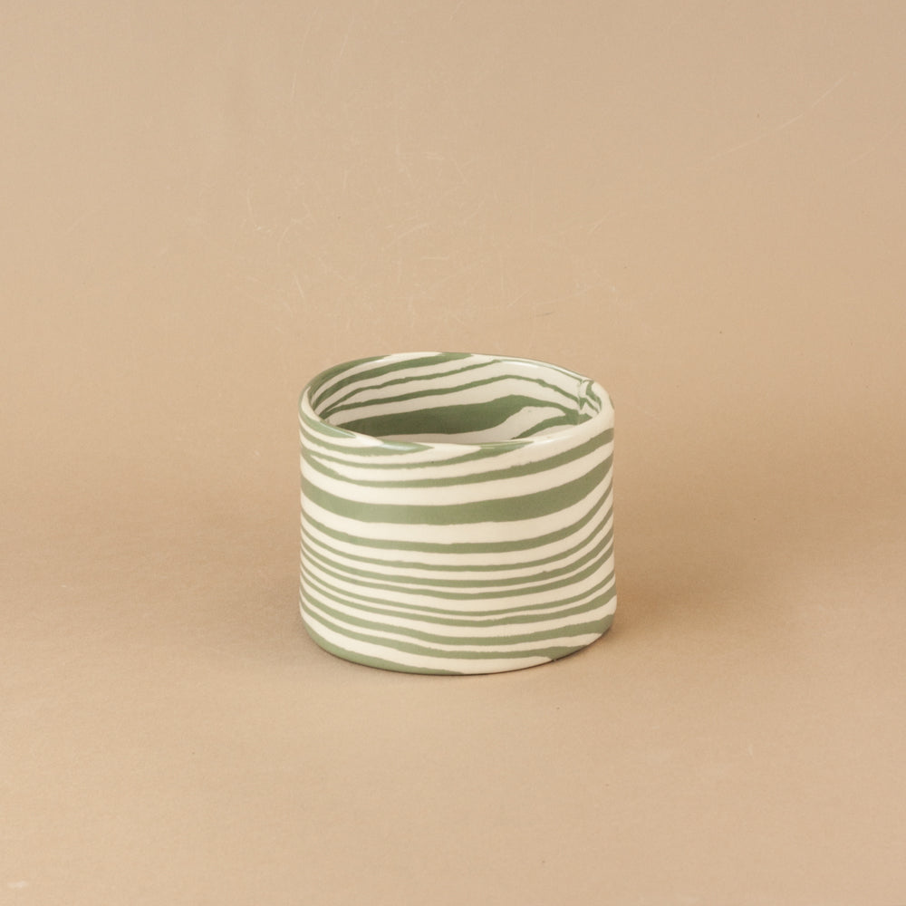 Green & White Marble Planter