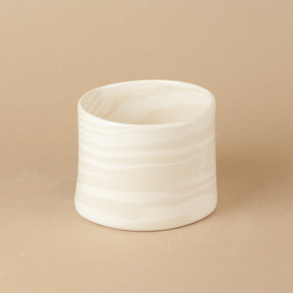 Small Oatmeal & White Marble Planter