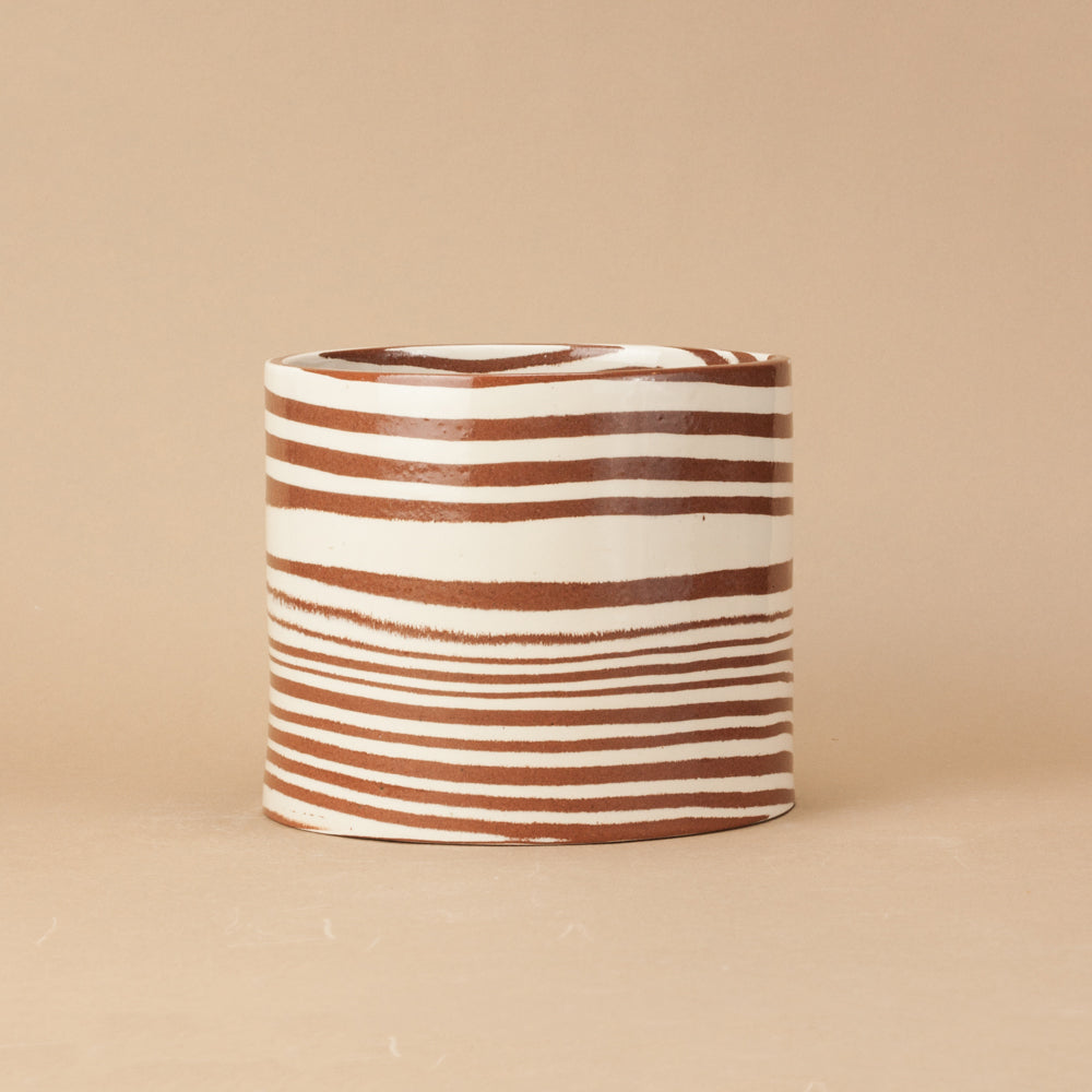 Terracotta & White Marble Planter