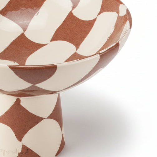 Terracotta & White Checkerboard Medium Chalice