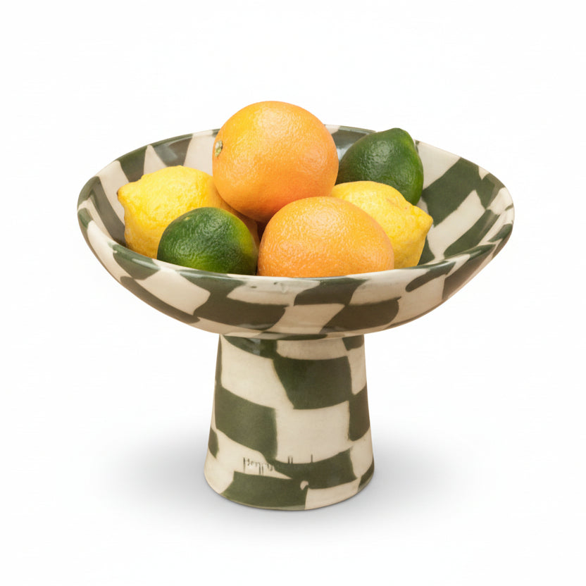 Green & White Checkerboard Medium Chalice