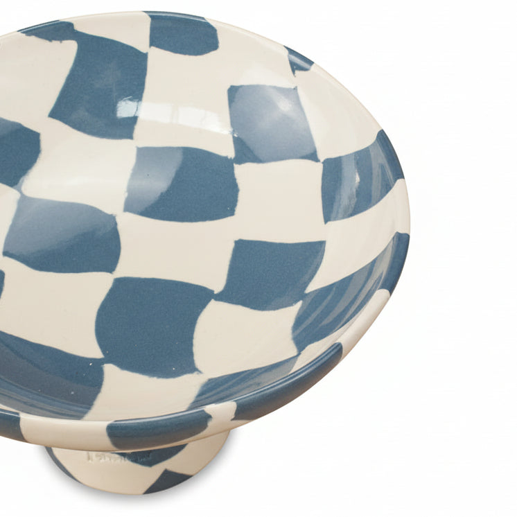 Blue & White Checkerboard Medium Chalice