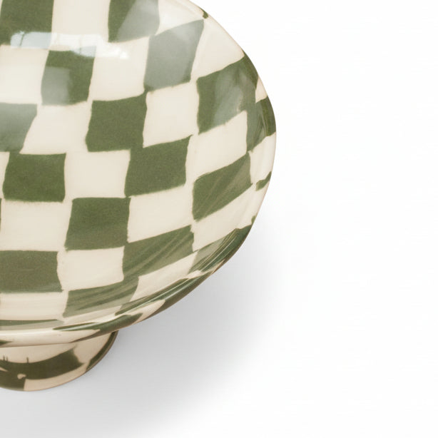 Green & White Checkerboard Medium Chalice