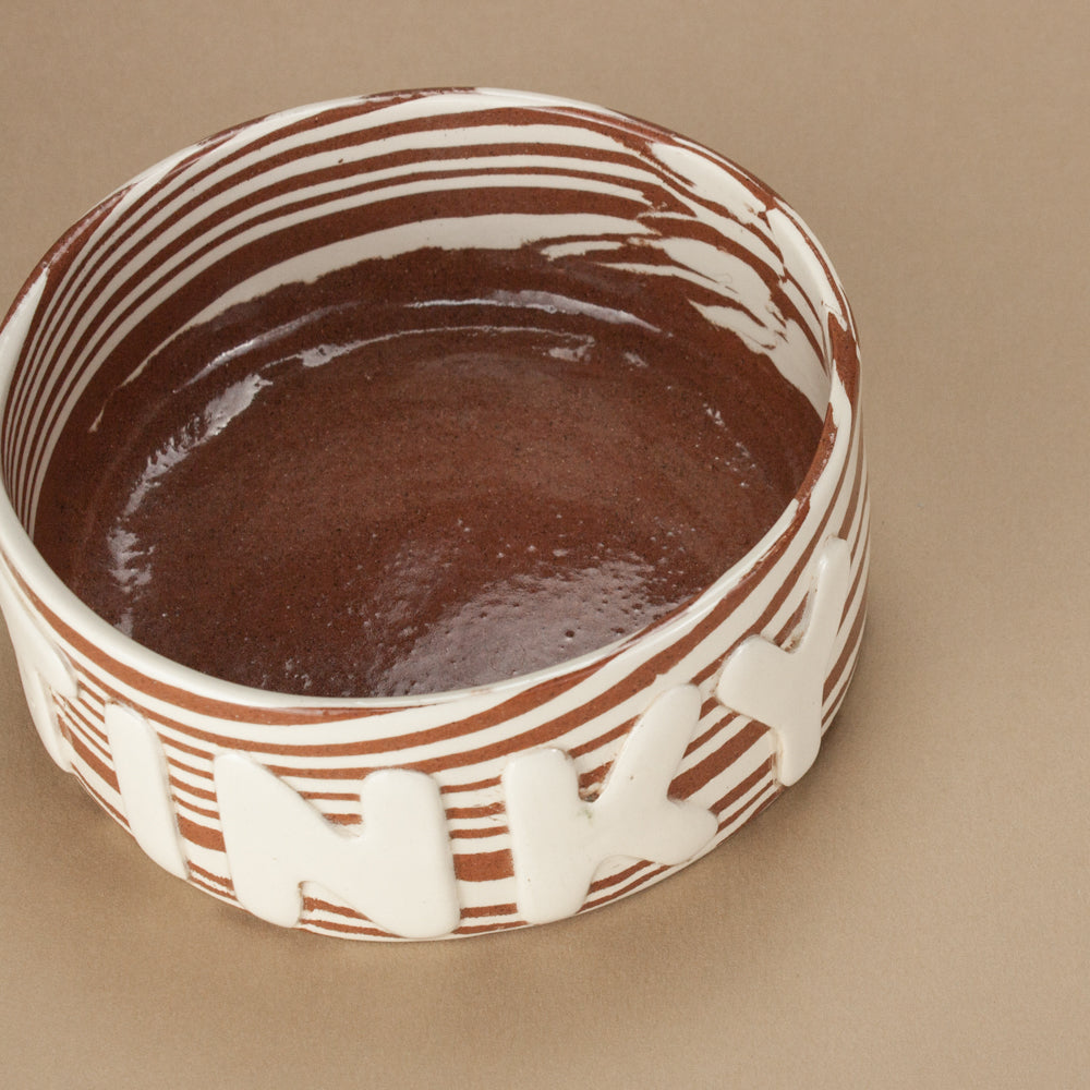Personalised Terracotta and White Large Pet Bowl