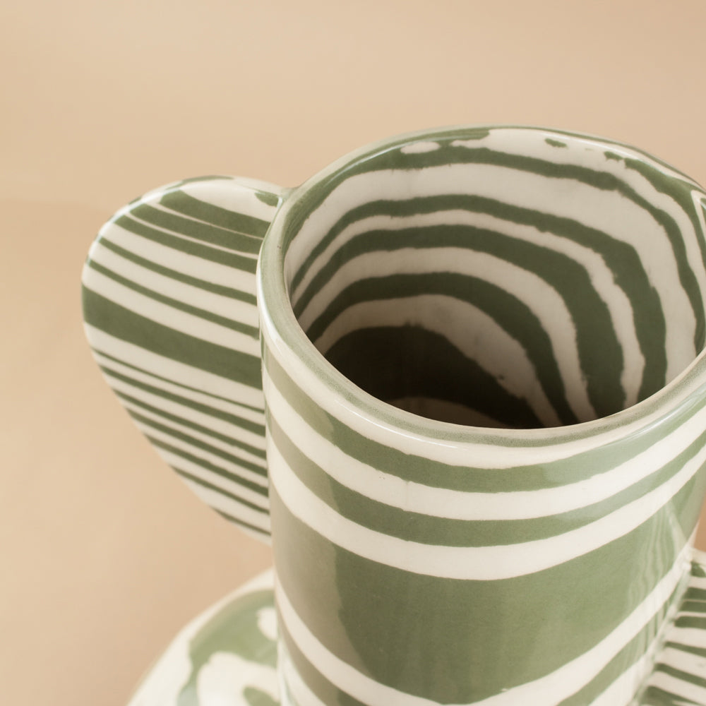 Green and White Marble Giant Profumo Vase