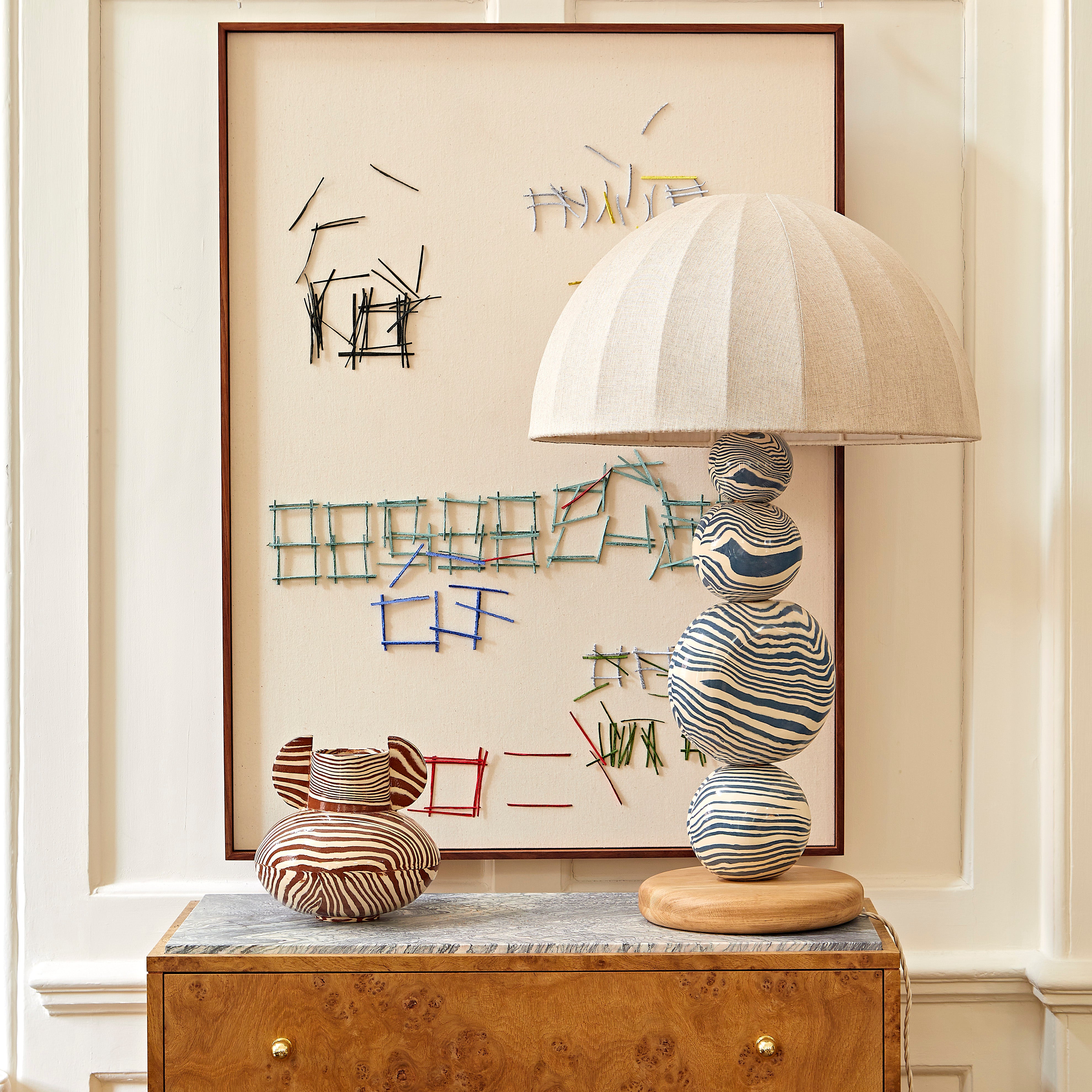Blue & White Marble "TABLE" Table Lamp