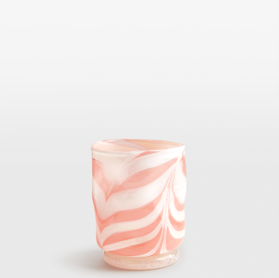 Mix Set of Four Swirl Mid-Ball Handblown Glass Tumblers