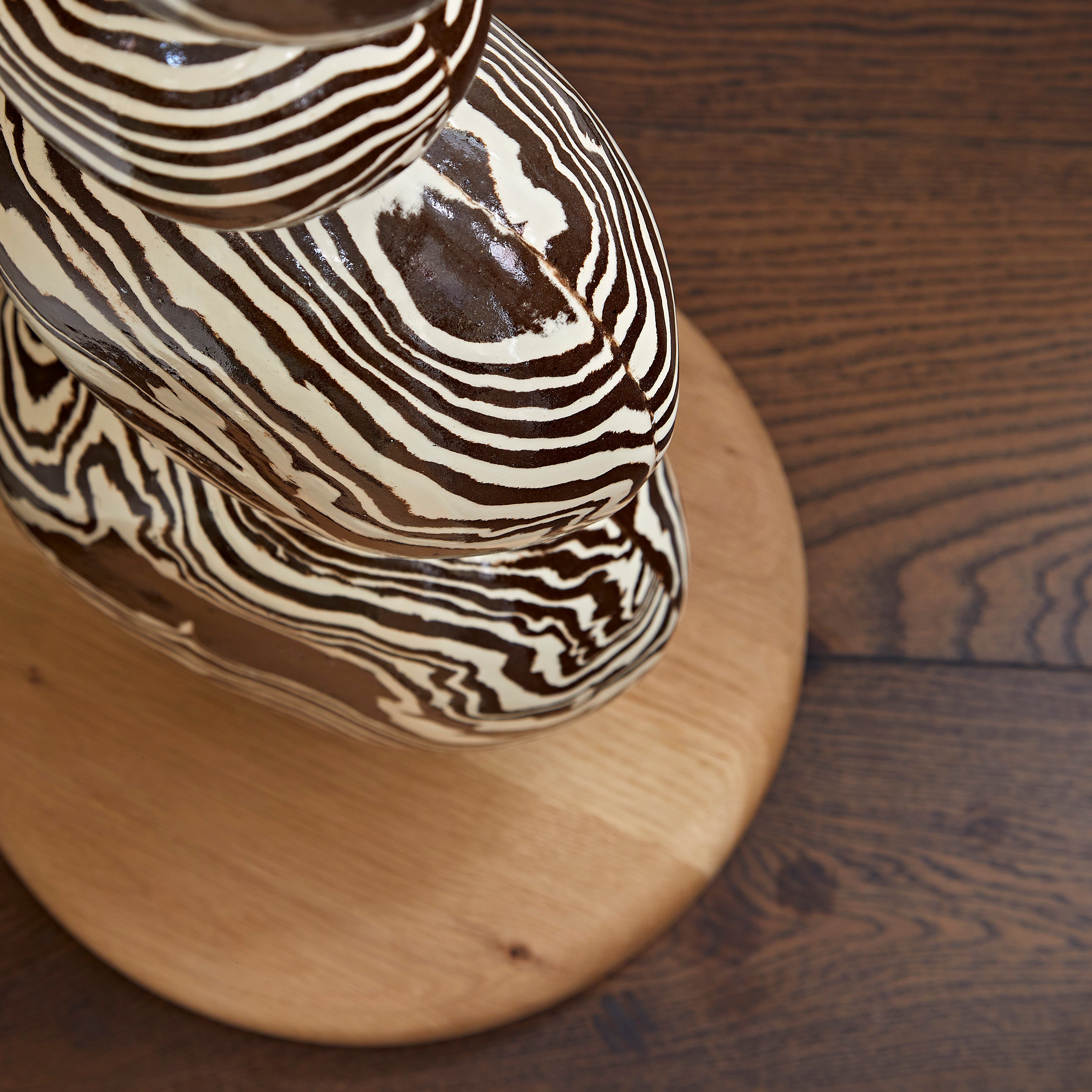 Brown & White Marble "TALL" Floor Lamp