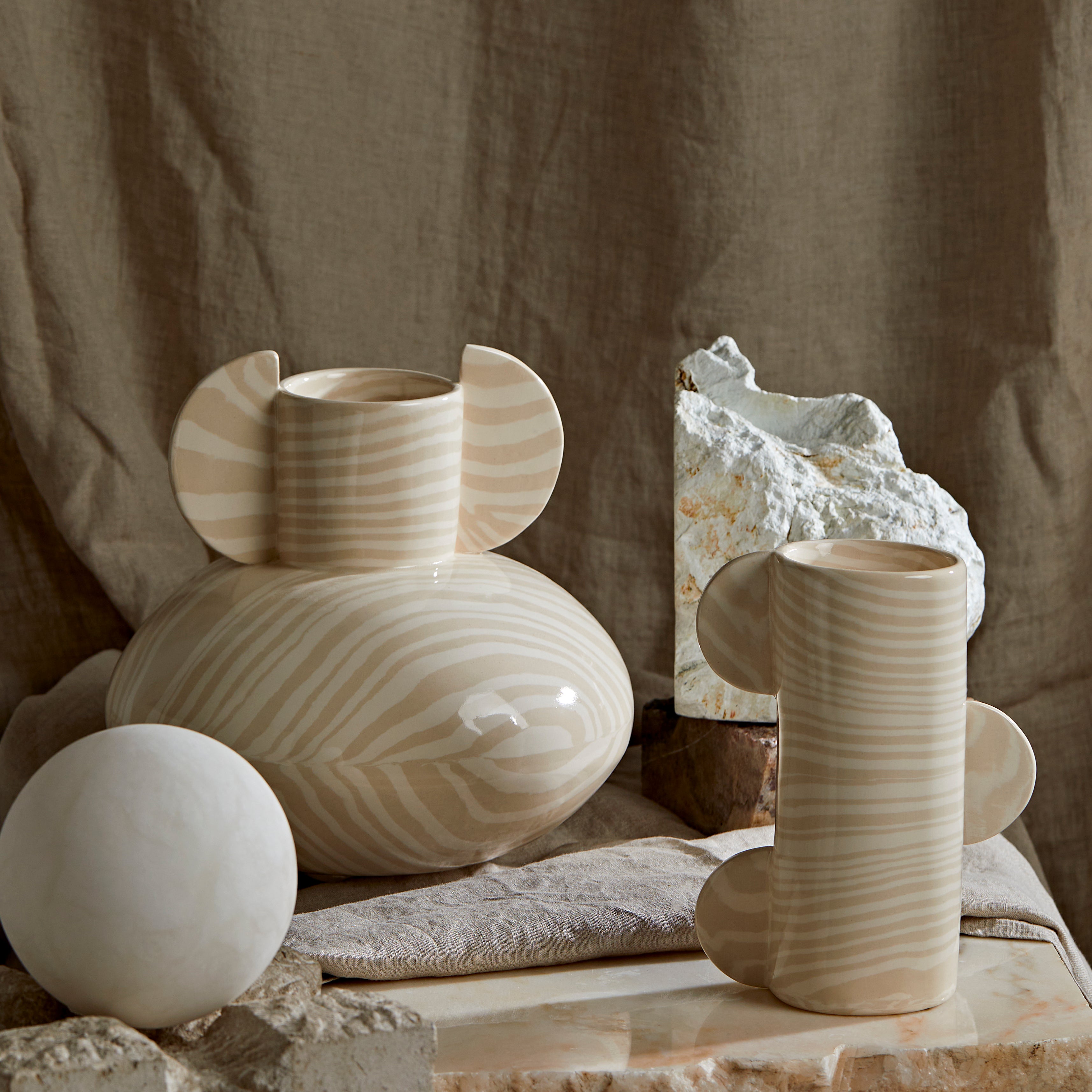 Oatmeal & White Marble Mini Great Hey Vase