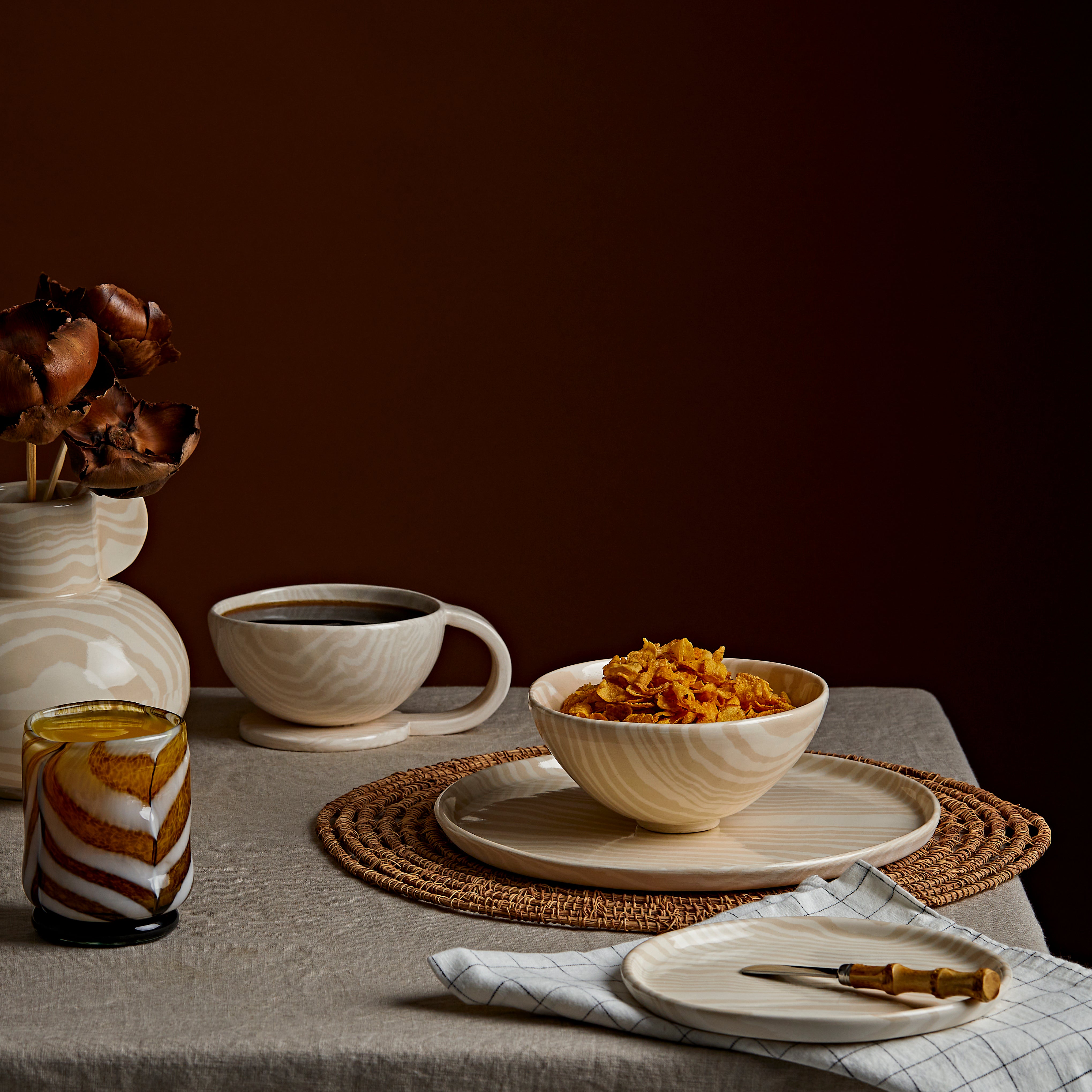 Oatmeal & White Dinner Plate