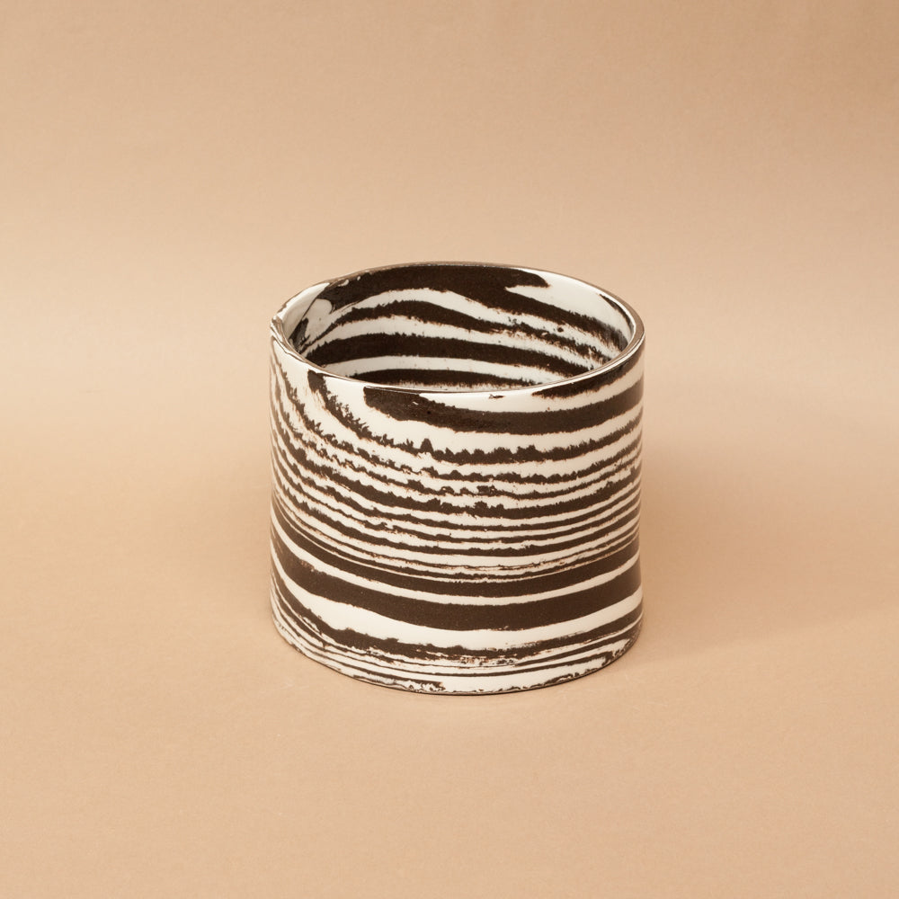 Brown & White Marble Planter