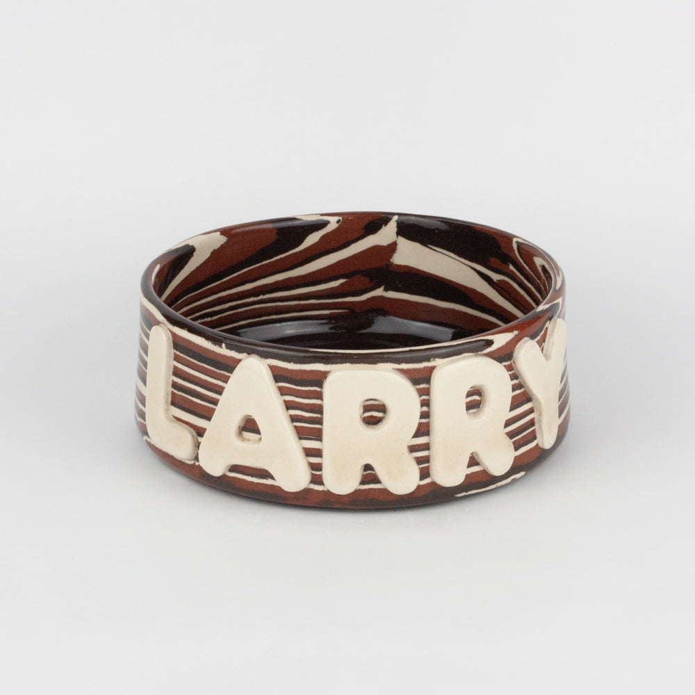 Personalised Terracotta, Brown and White Large Pet Bowl