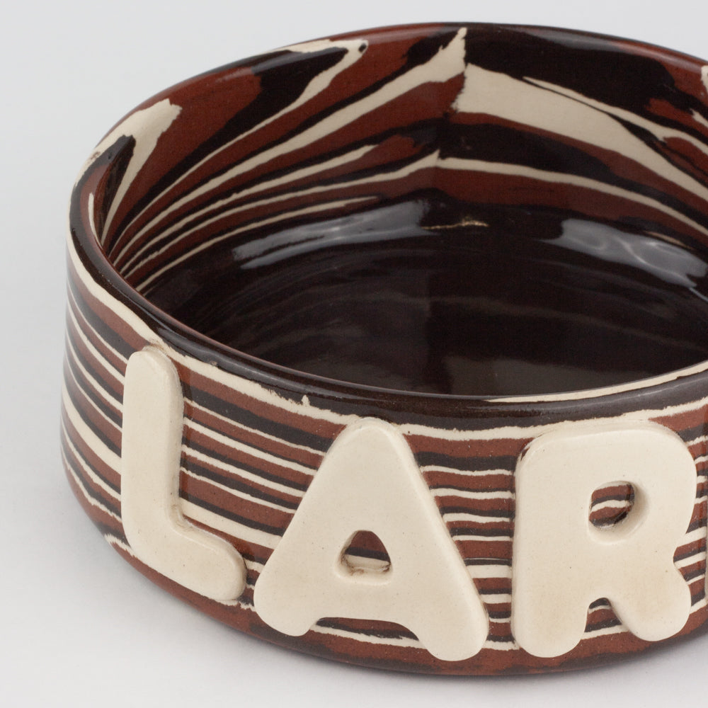 Personalised Terracotta, Brown and White Large Pet Bowl