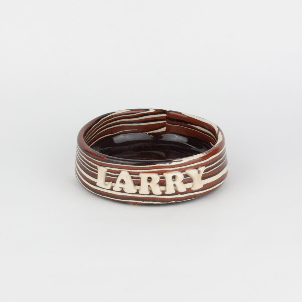 Personalised Terracotta, Brown and White Small Pet Bowl
