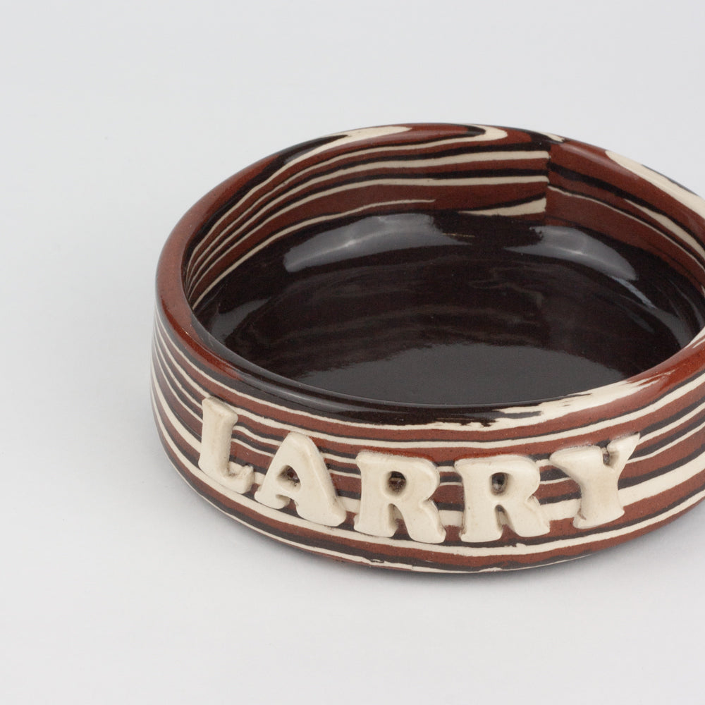 Personalised Terracotta, Brown and White Small Pet Bowl
