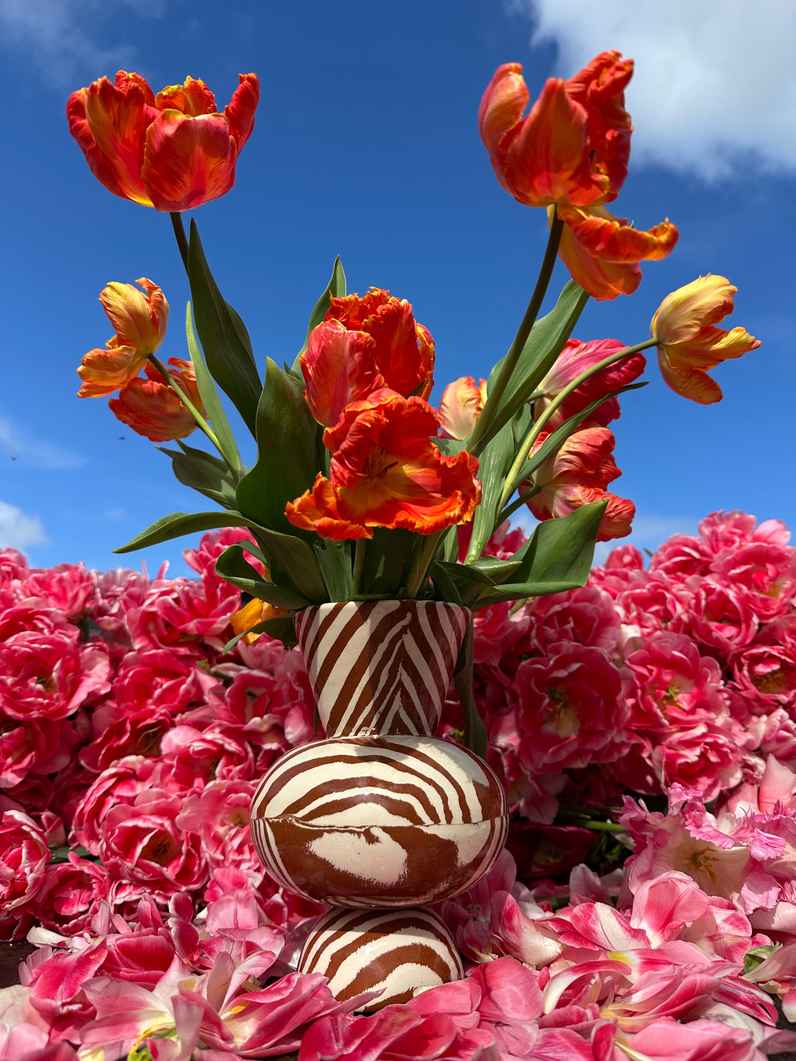 Terracotta & White Marble Mini Asquith Vase