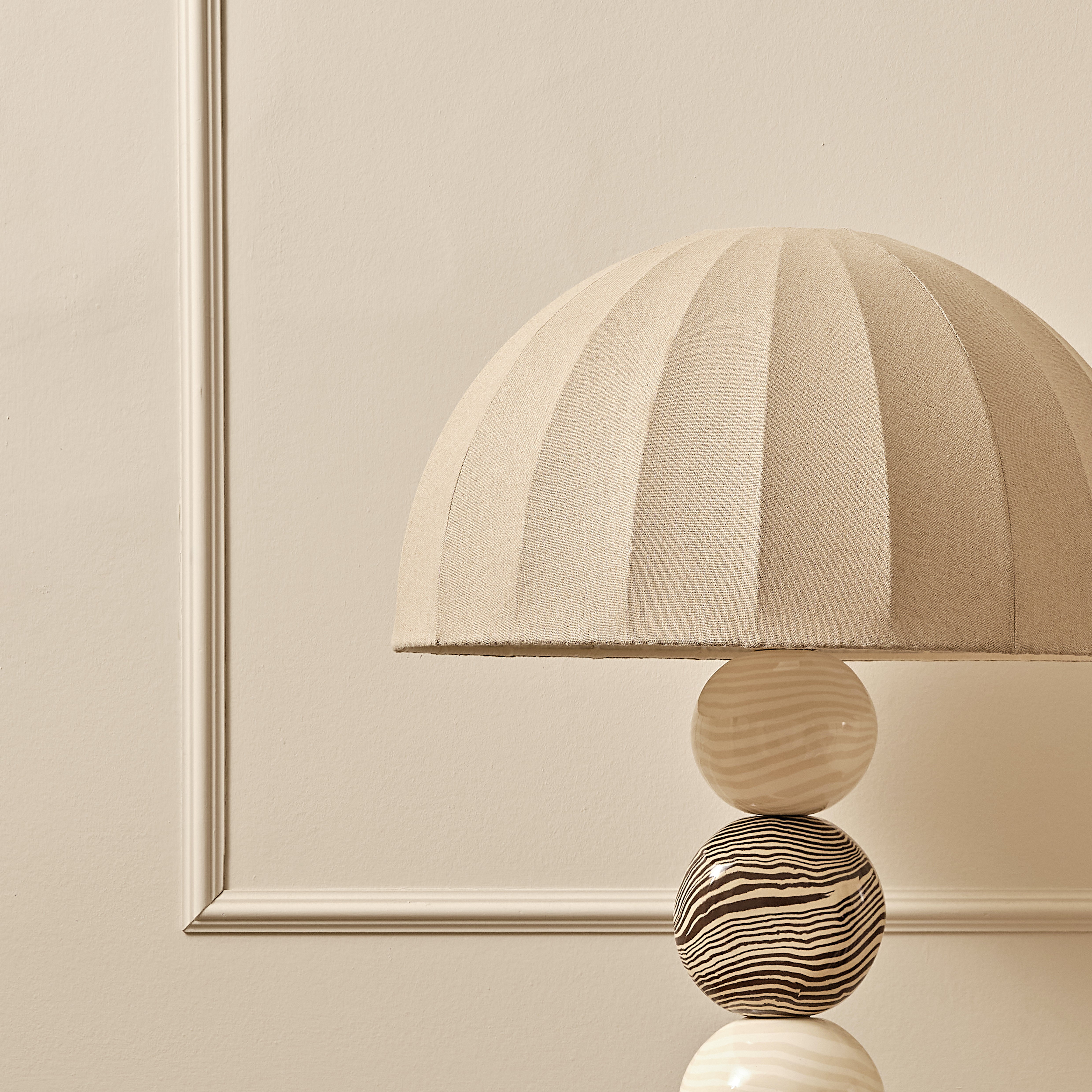 Bi-Colour Brown, Oatmeal & White Marble  "TALL" Floor Lamp