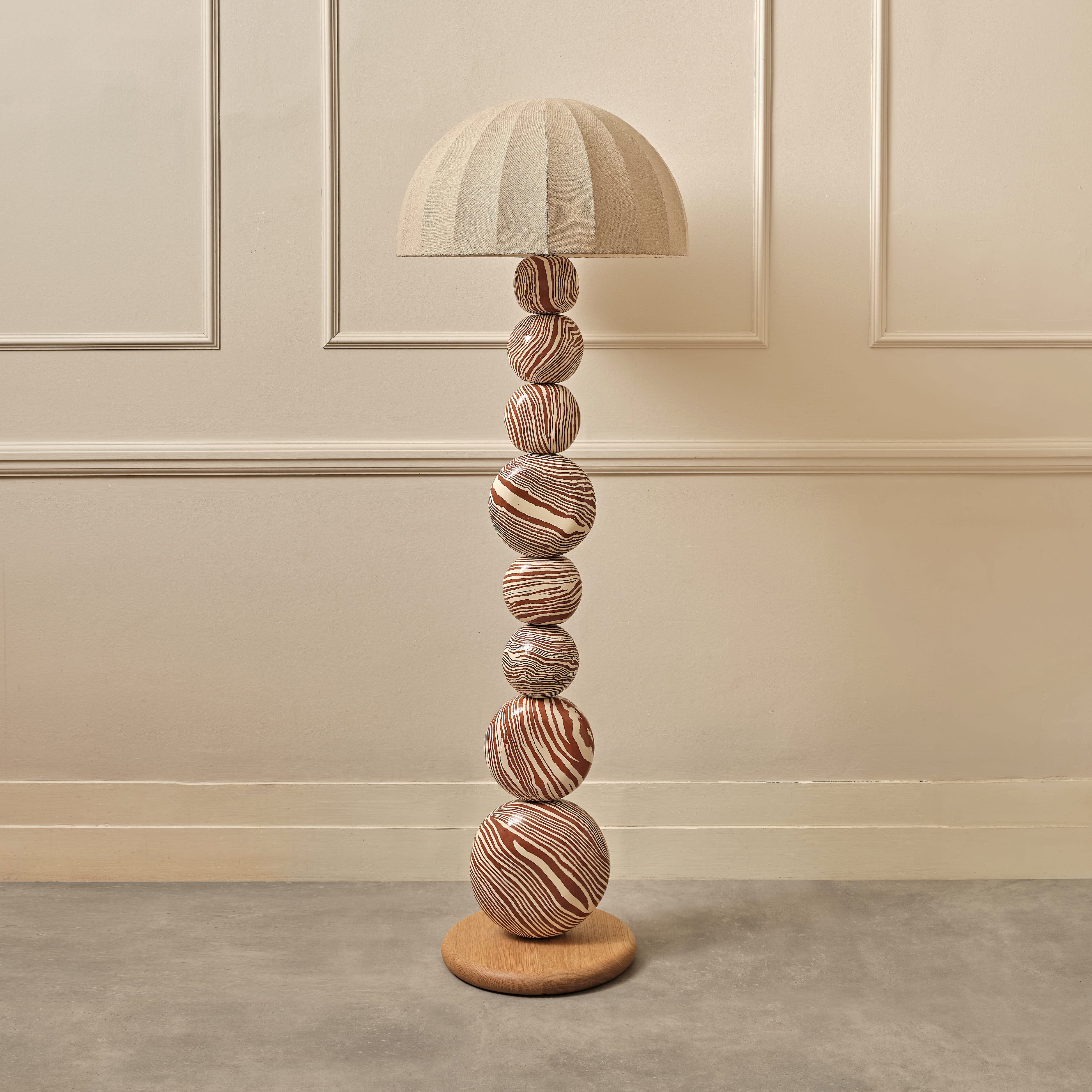 Terracotta & White Marble  "TALL" Floor Lamp