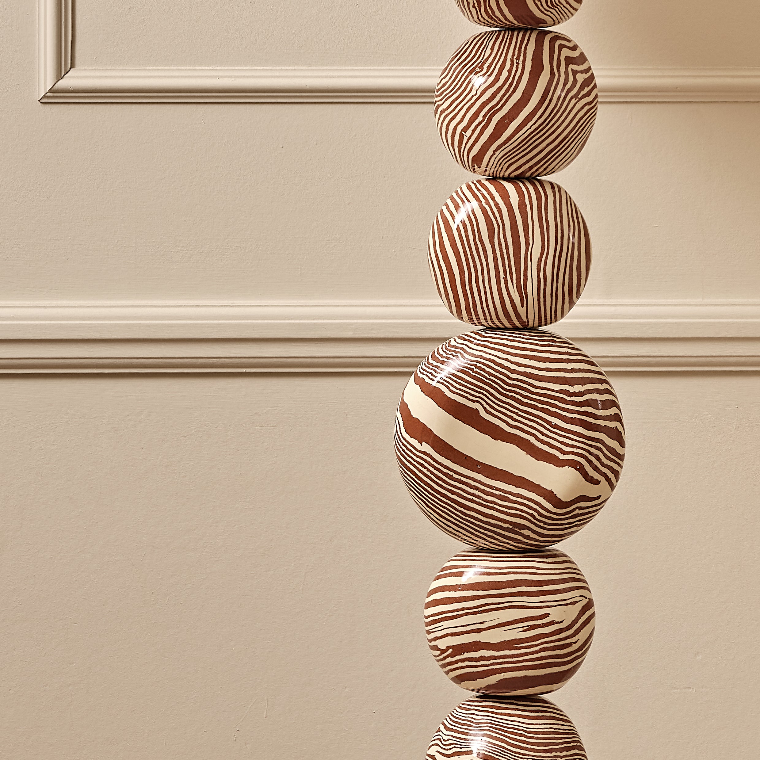 Terracotta & White Marble  "TALL" Floor Lamp