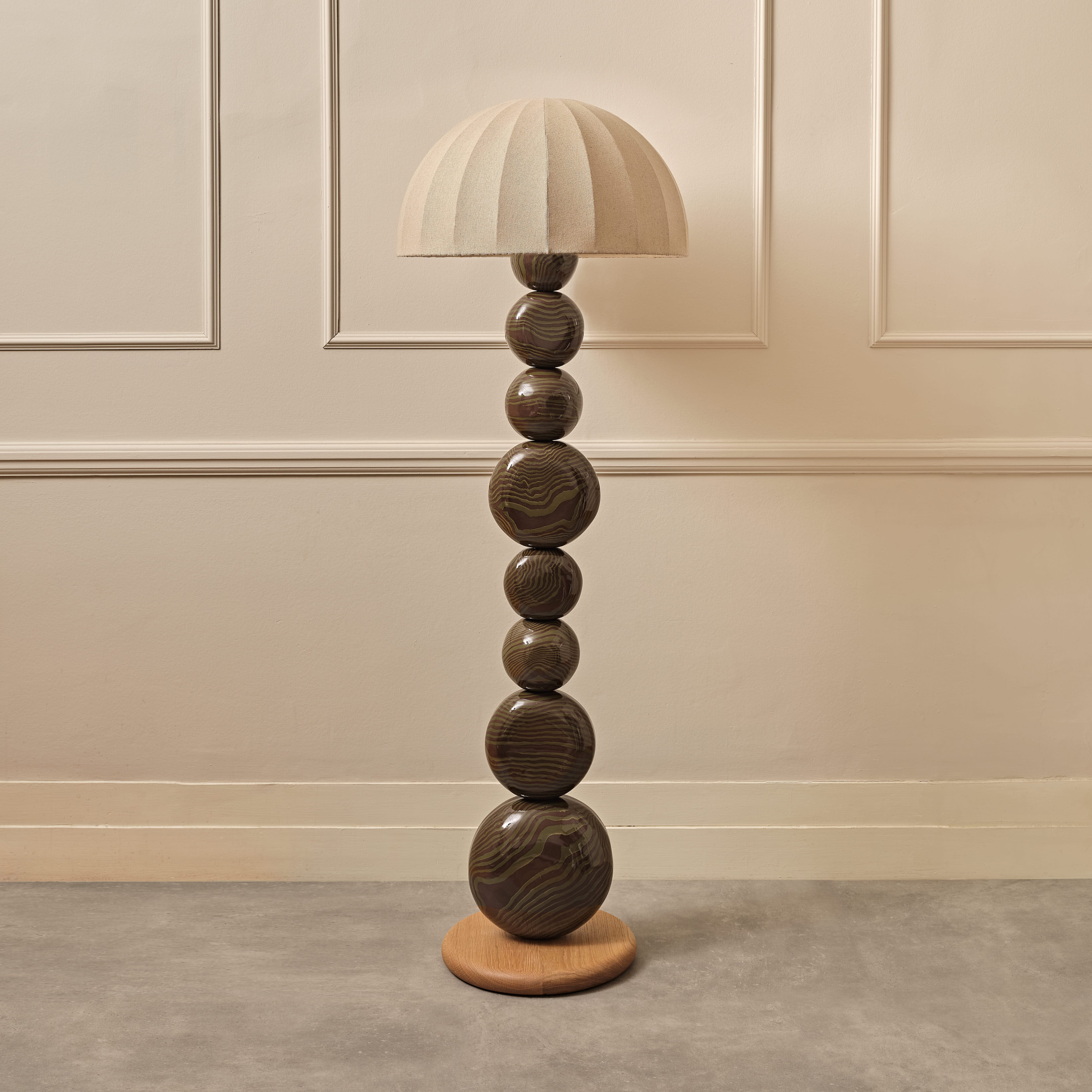 Green & Brown Marble  "TALL" Floor Lamp
