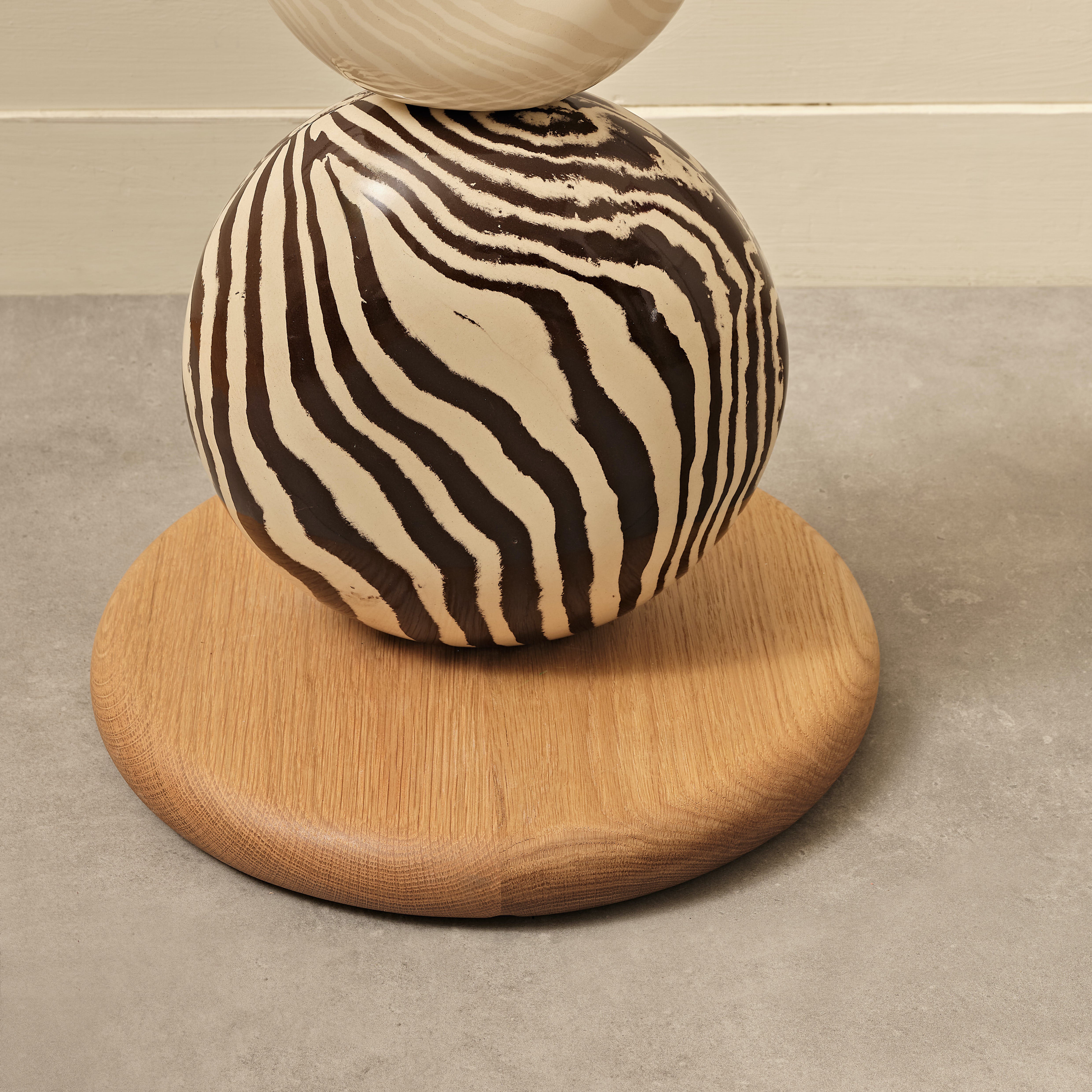 Bi-Colour Brown, Oatmeal & White Marble  "TALL" Floor Lamp