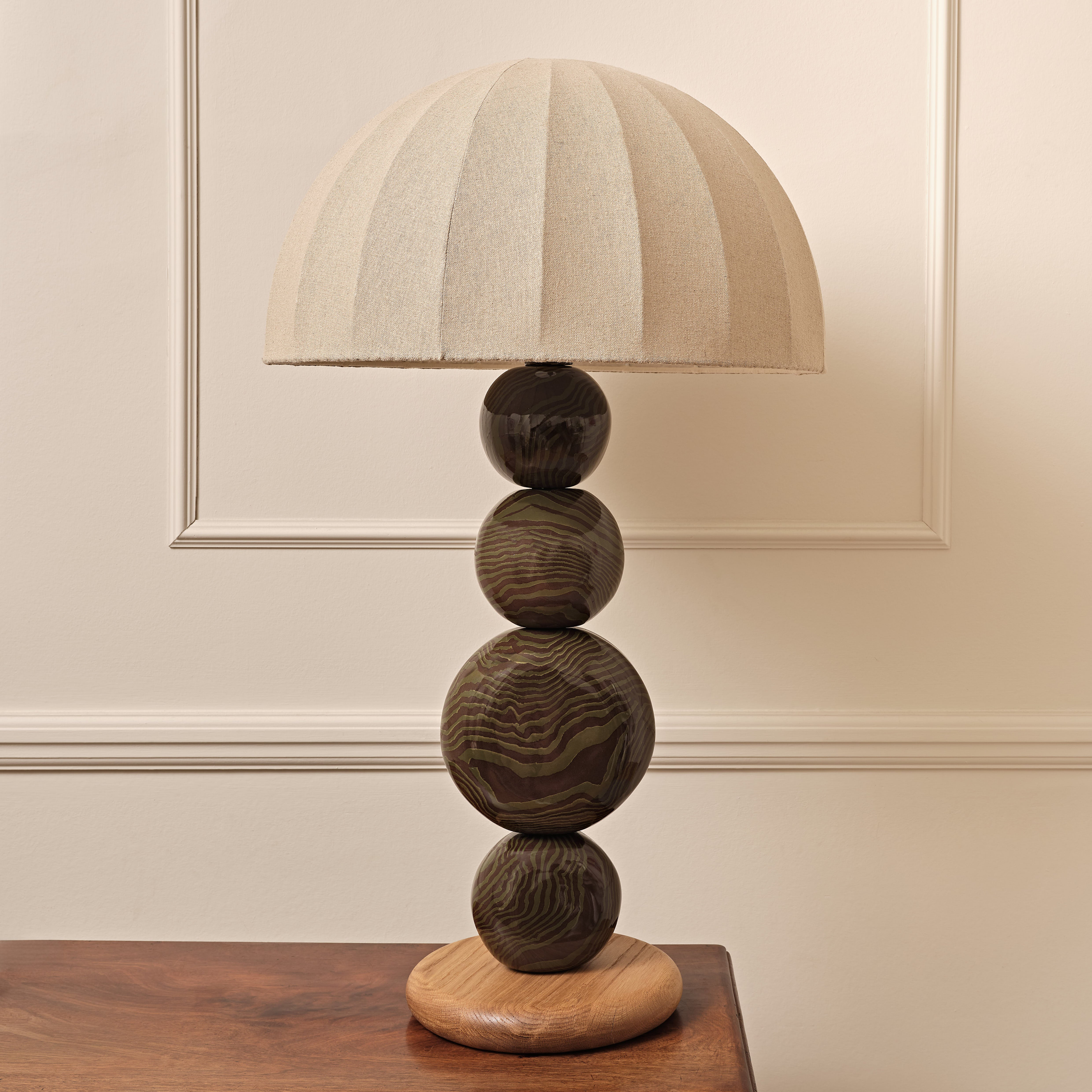 Green & Brown Marble "TABLE" Table Lamp