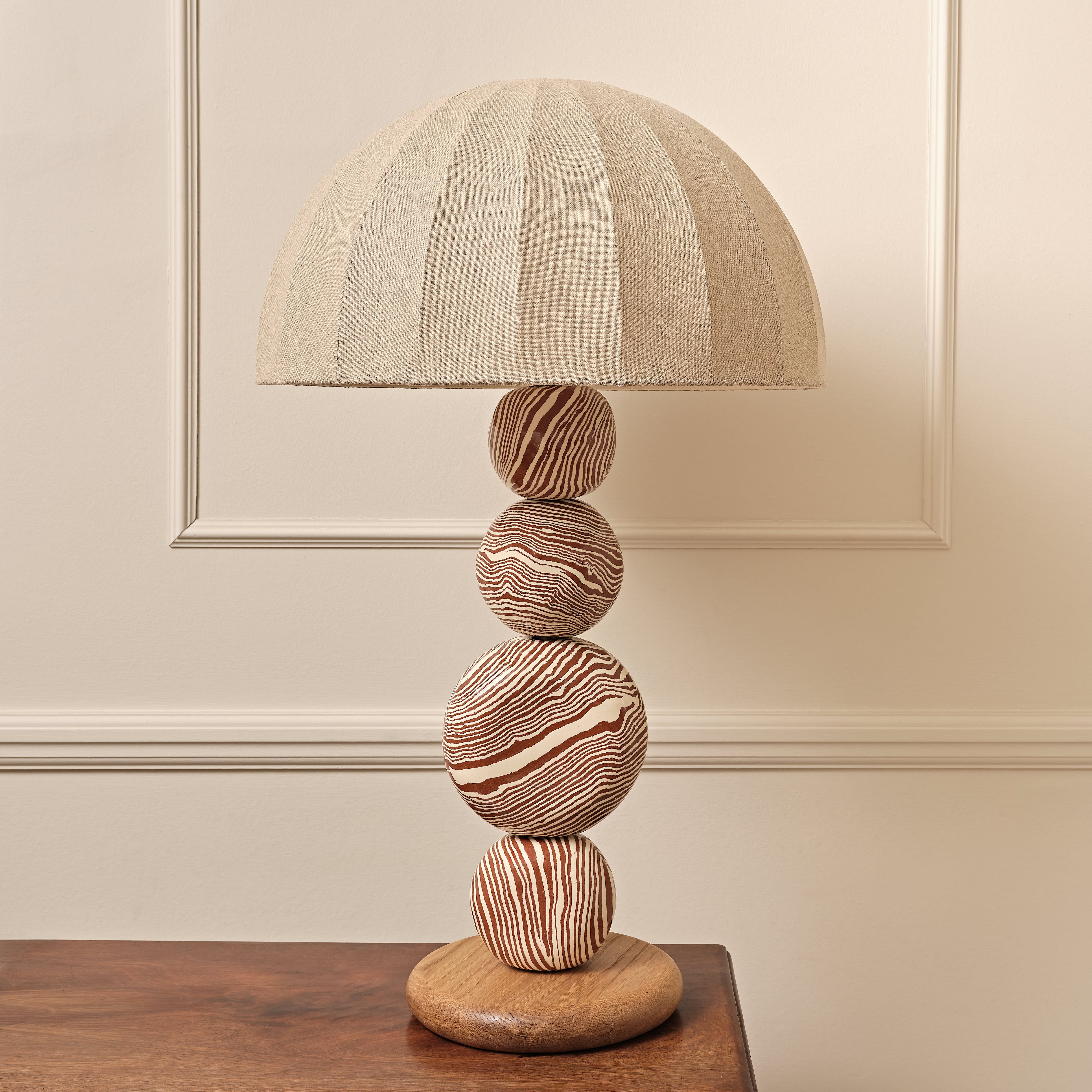 Terracotta & White Marble "TABLE" Table Lamp