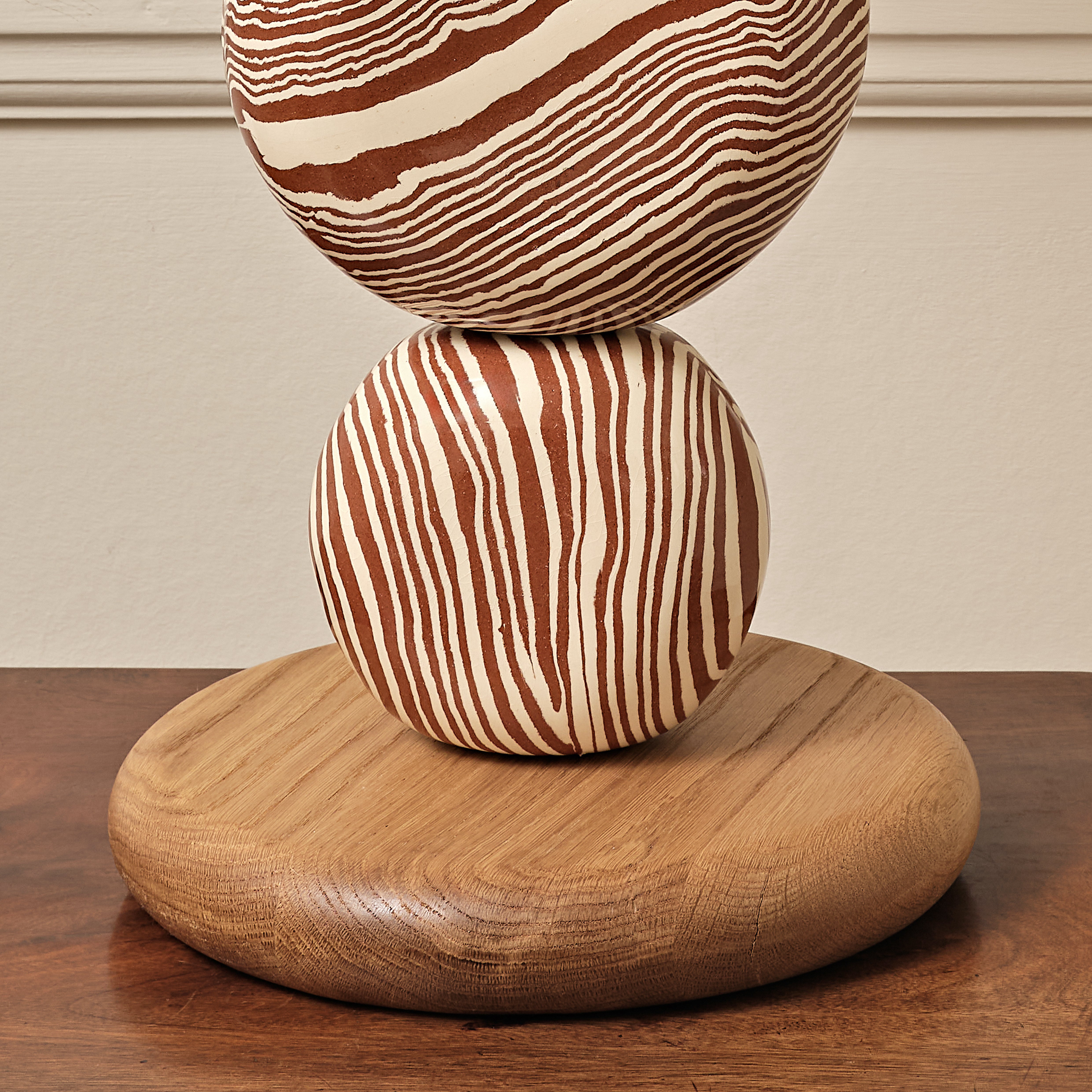 Terracotta & White Marble "TABLE" Table Lamp