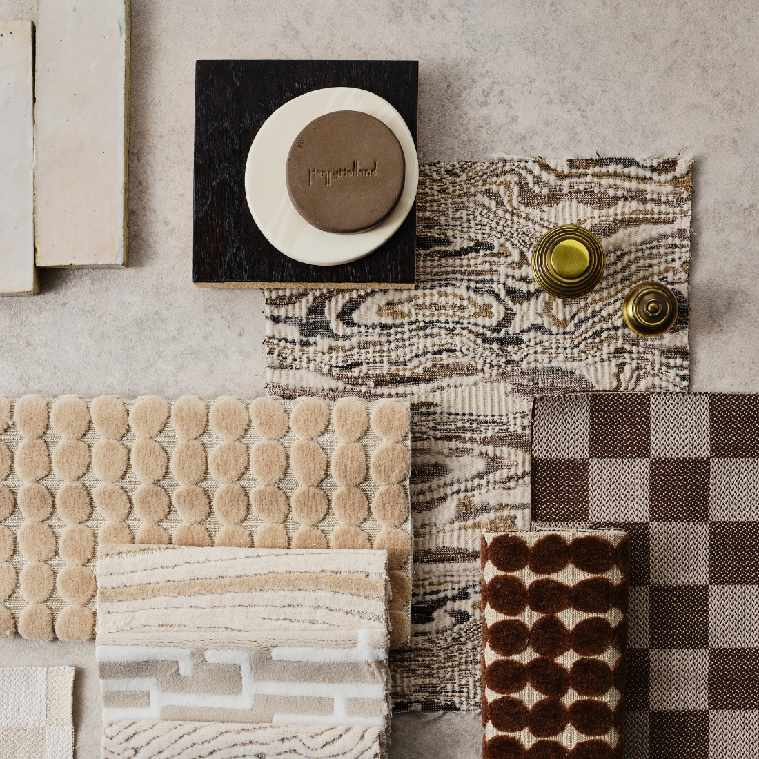 Harlequin Samples and Pebble Mood Board