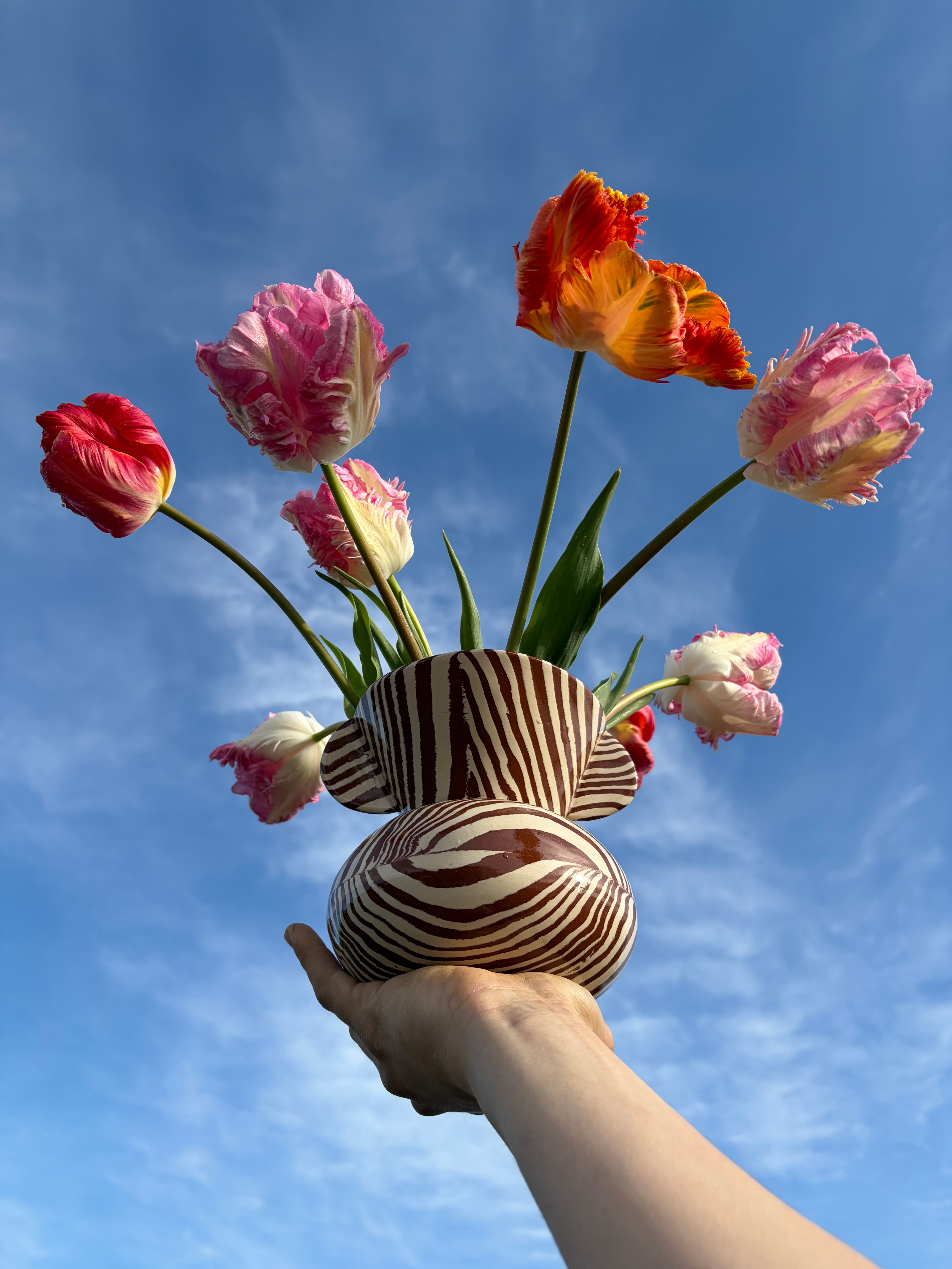 Terracotta & White Marble Mini Townsend Vase