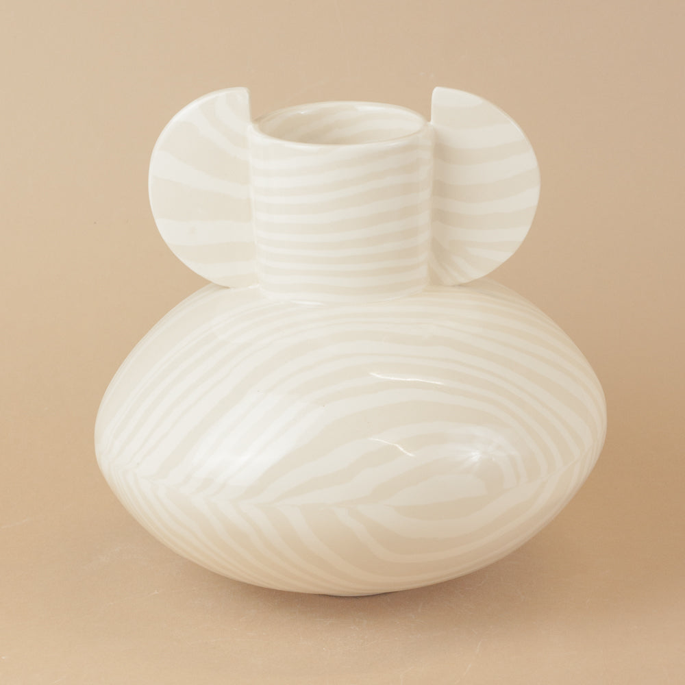Oatmeal & White Tudor Vase
