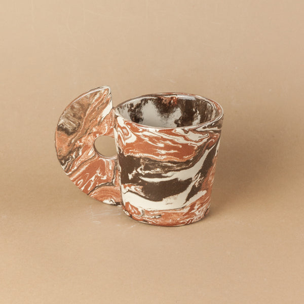 Brown Terracotta & White 'walter' Space Mug