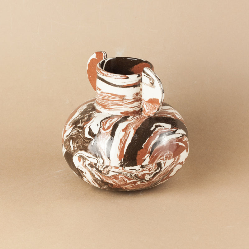 Terracotta, Brown & White Space Mini Tudor Vase