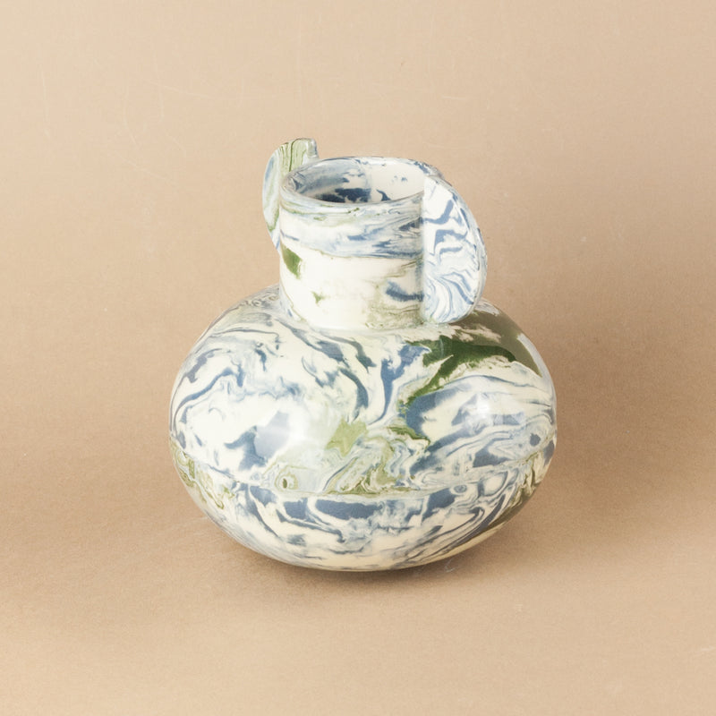 Blue, Green & White Space Mini Tudor Vase