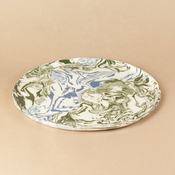 Blue Green & White Space Dinner Plate