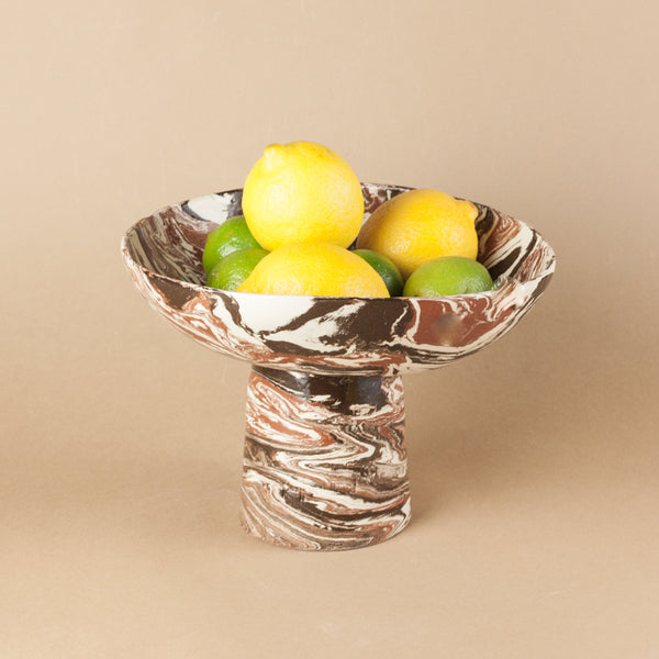 Brown, Terracotta and White Space Medium Chalice Bowl