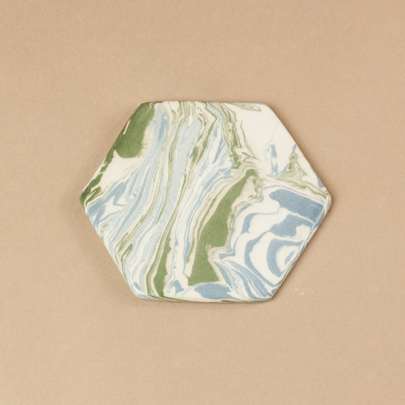 Set of 4 Blue Green & White Space Coaster
