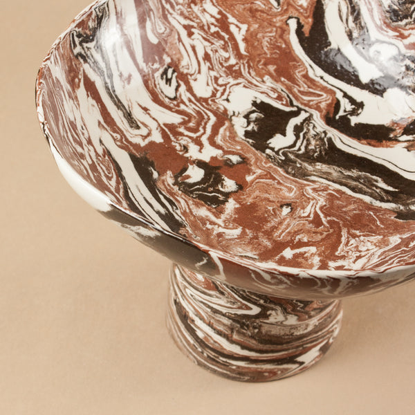 Brown, Terracotta and White Space Medium Chalice Bowl