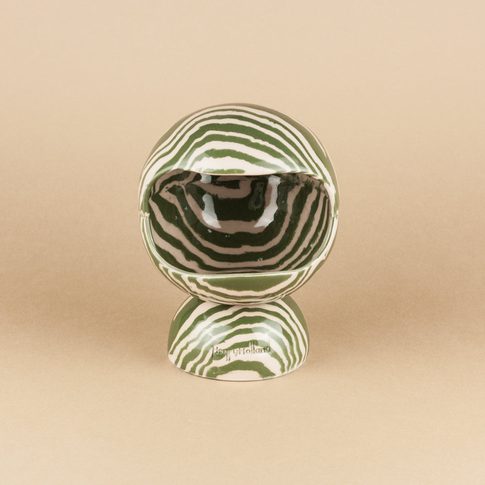 Green & Pink Marble Salt Pig