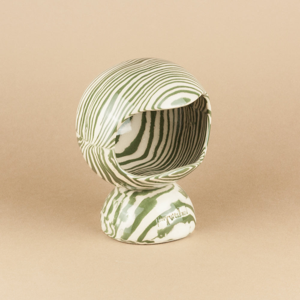 Green & White Marble Salt Pig