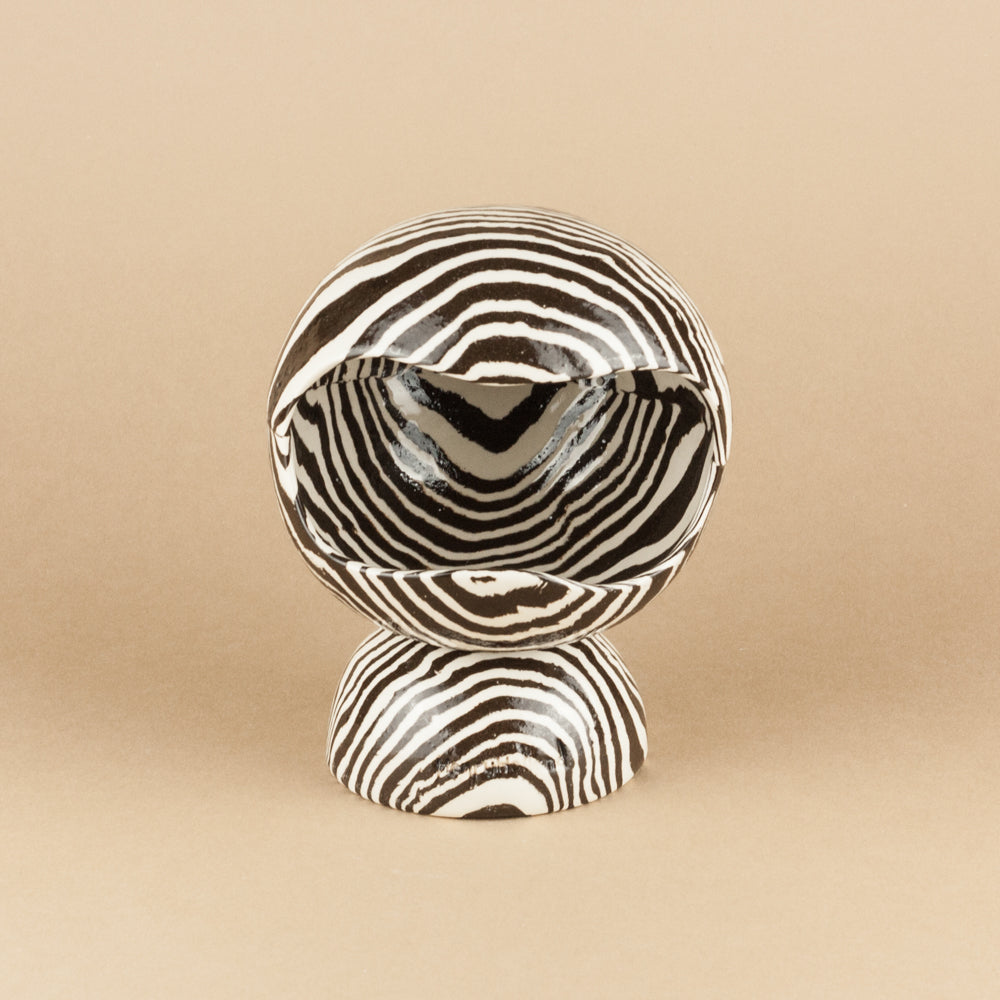 Brown & White Marble Salt Pig