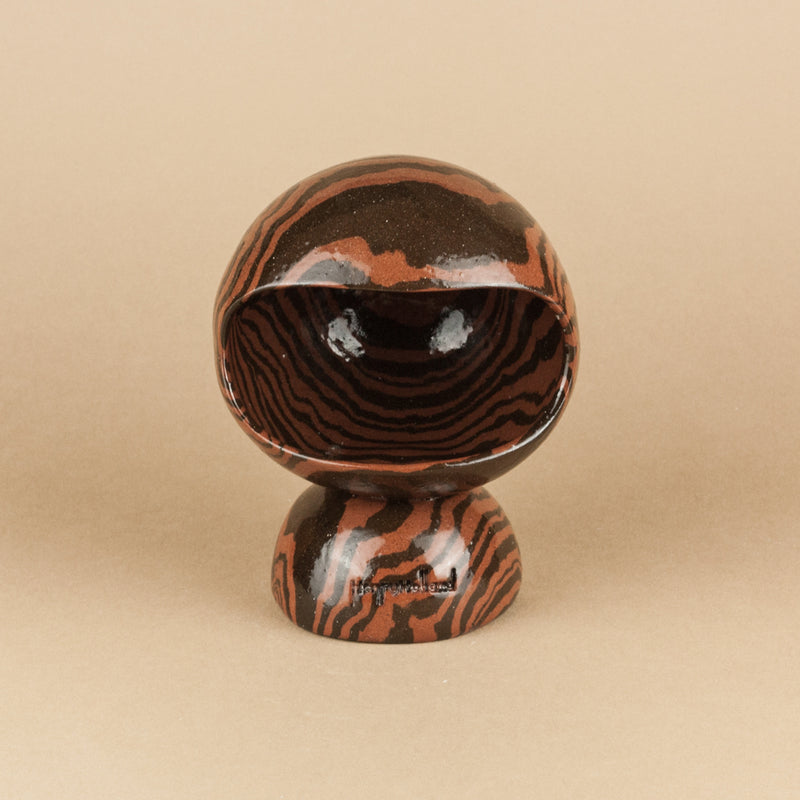 Terracotta & Brown Marble Salt Pig