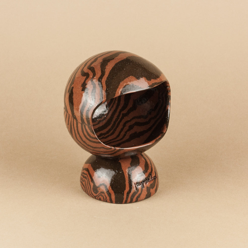 Terracotta & Brown Marble Salt Pig