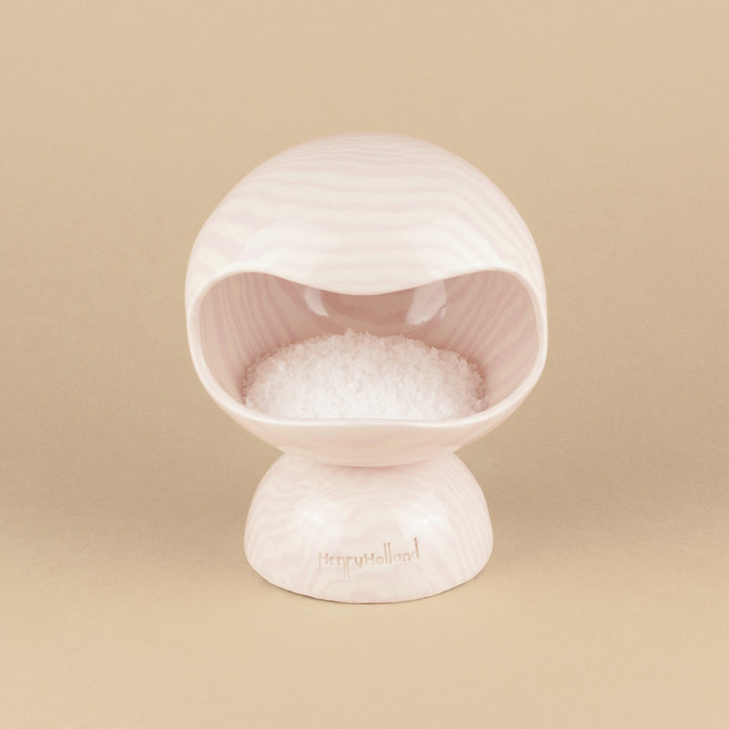 Soft Pink & White Marble Salt Pig