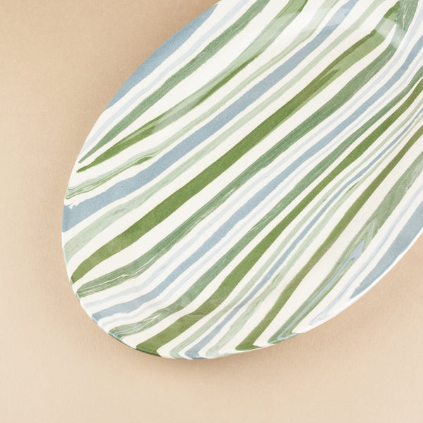 Blue, Green & White Lagoon Marble Large Platter