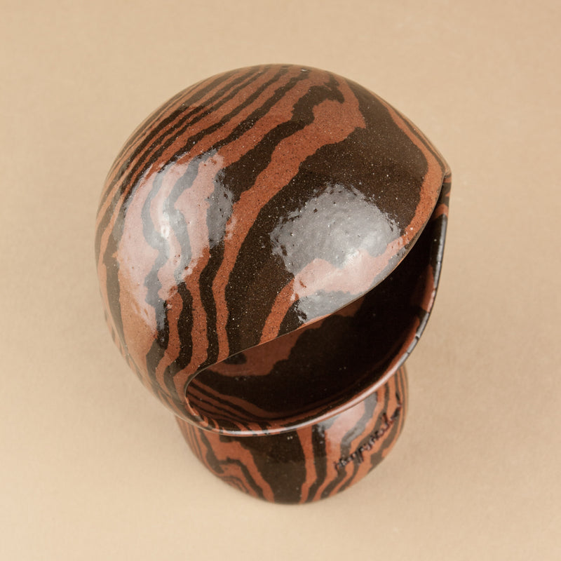 Terracotta & Brown Marble Salt Pig