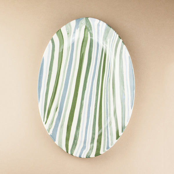 Blue, Green & White Lagoon Marble Large Platter