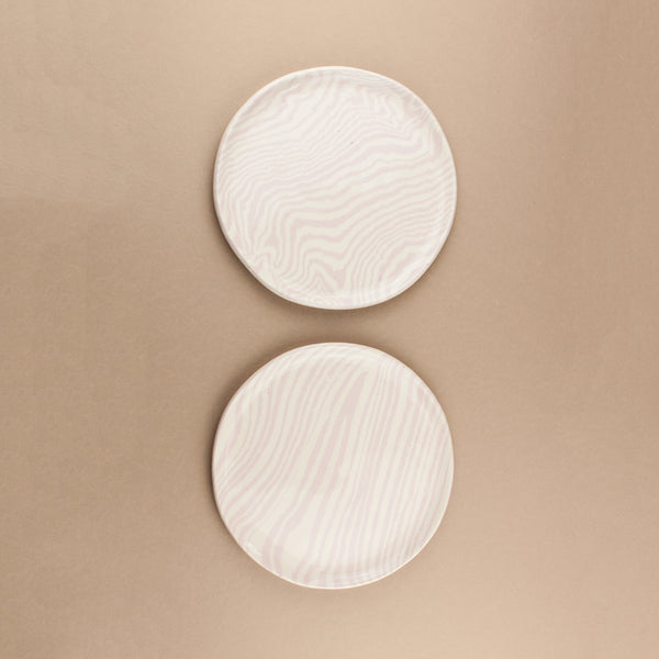 Set of 2 Pink & White Side Plates