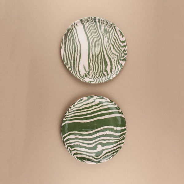 Set of 2 Green & Pink Side Plates