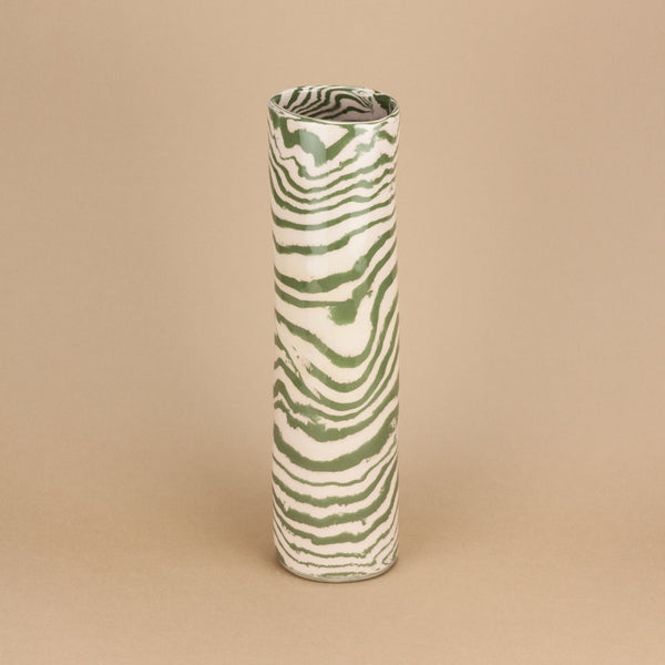 Green & Pink Large Stem Vase